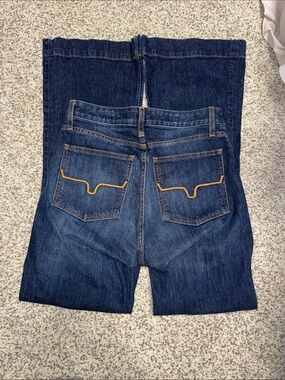 Kimes Ranch Dark Blue Bootcut Jeans with Orange Stitching